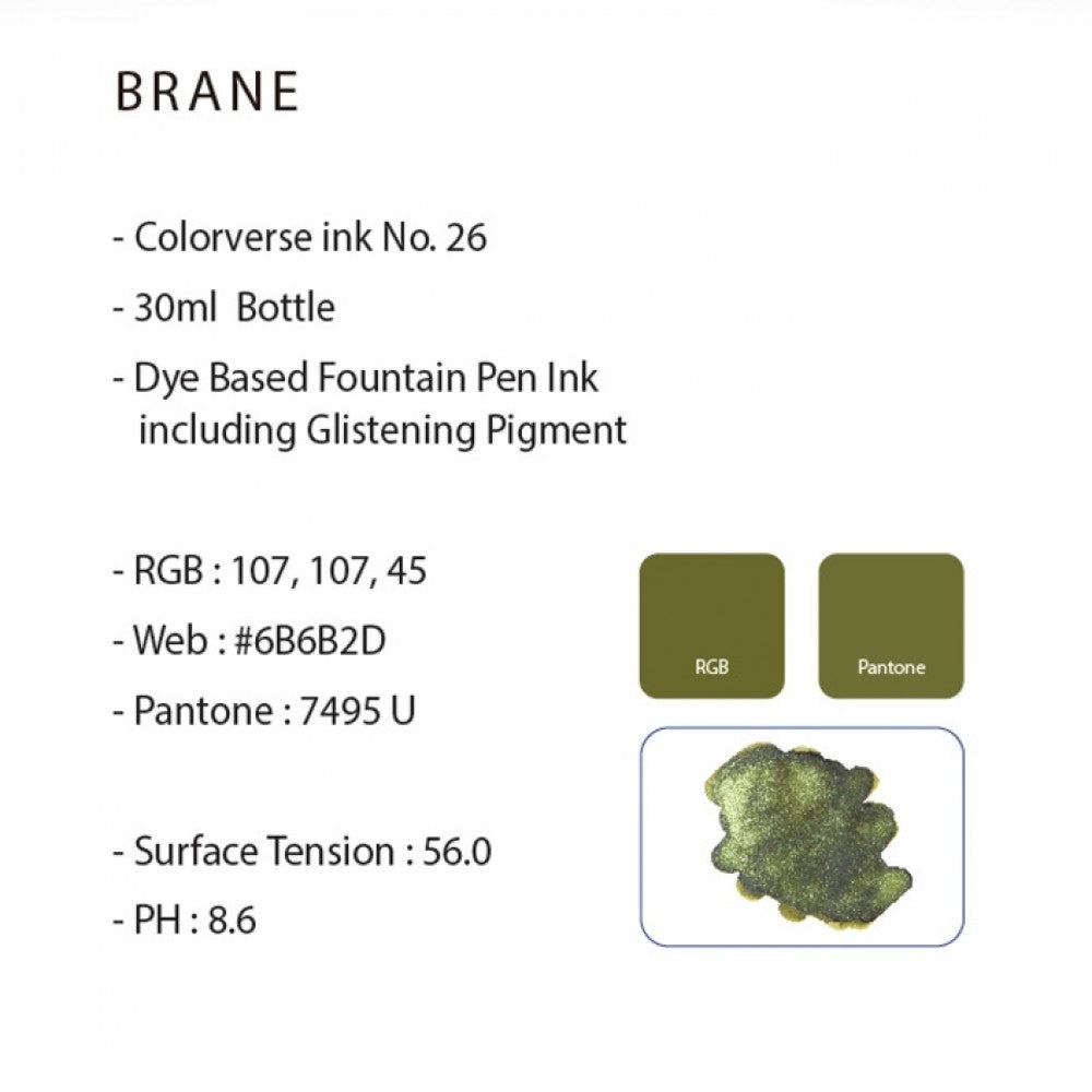 Colorverse | Glistening Series | Multiverse Brane | Fountain Pen Ink | Green Ink | 30ml - penpencilink