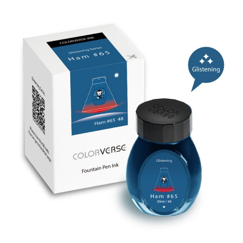 Colorverse | Glistening Series | Traiblazer In Space | Ham65 | Fountain Pen Ink | Dark Blue Ink | 30ml - penpencilink
