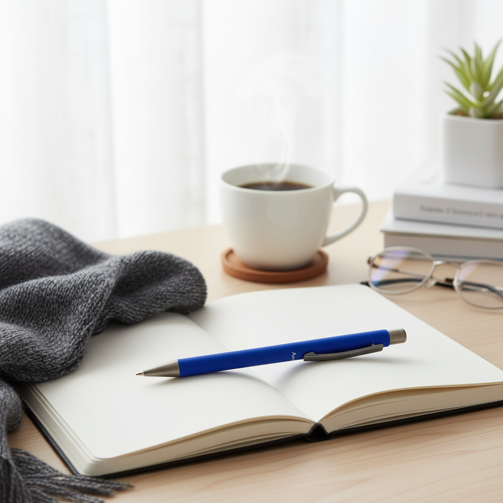 Acuity Ball Point Pen | Soft Matte Finish Metal Body - Blue Ink - It Comes in a Pouch - 50031