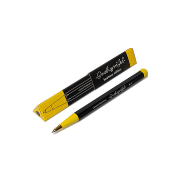 LEUCHTTURM1917 Ball Point Pen with Royal Blue Ink | Bauhaus Edition | Drehgriffel No. 1 | Black/Lemon | Twist Mechanism