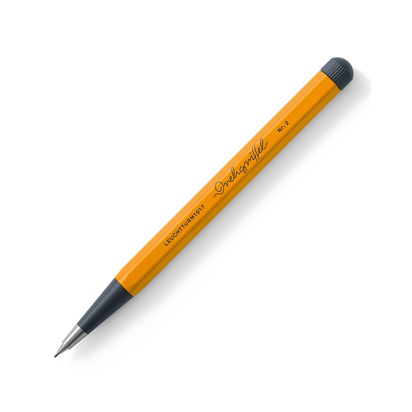 LEUCHTTURM1917 0.7mm Mechanical Clutch Pencil | Graphite HB Lead | Drehgriffel No. 2 | Rising Sun Orange | Twist Mechanism