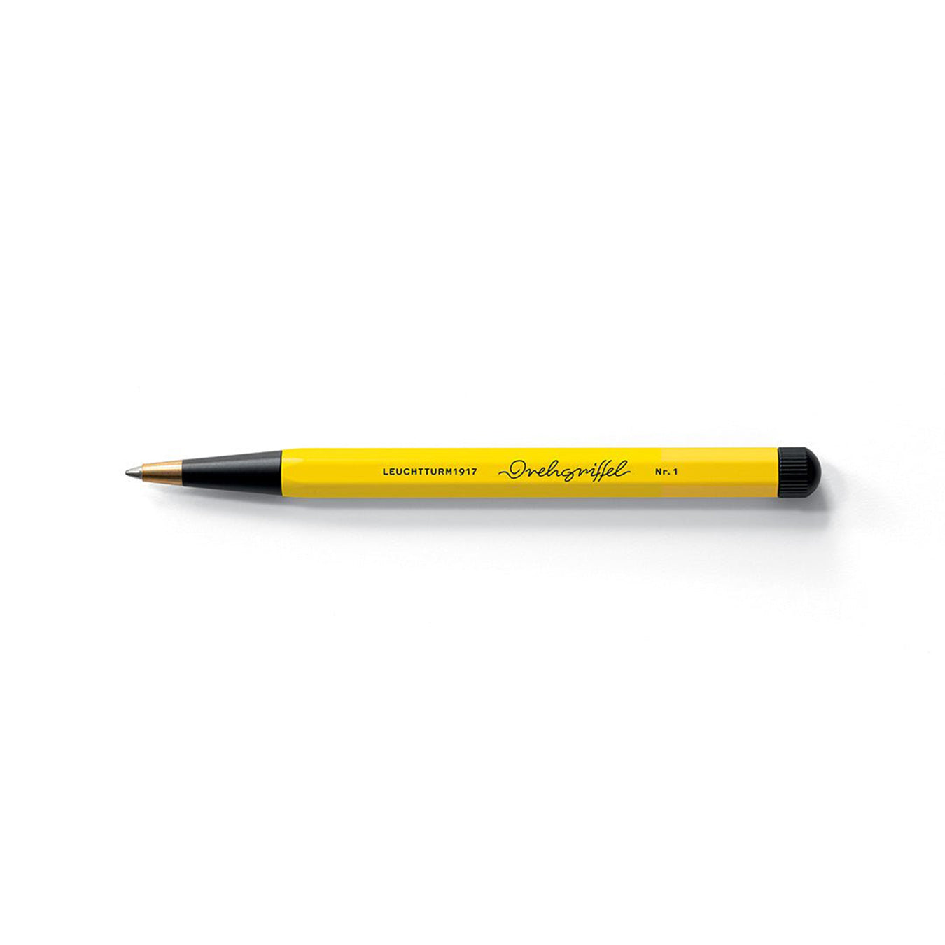 LEUCHTTURM1917 Ball Point Pen with Royal Blue Ink | Bauhaus Edition | Drehgriffel No. 1 | Lemon/Black | Twist Mechanism