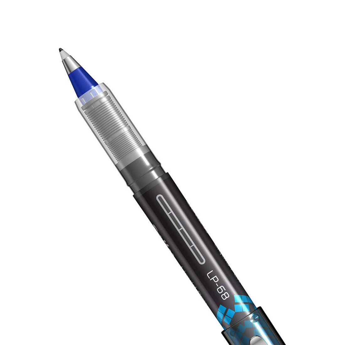Scrikss Office 0.5 mm Liquid Ink Pen - Chrome Plated Tip & Controlled Ink Flow Adjustment System - LP68 Set of 3 (Black, Blue & Red)