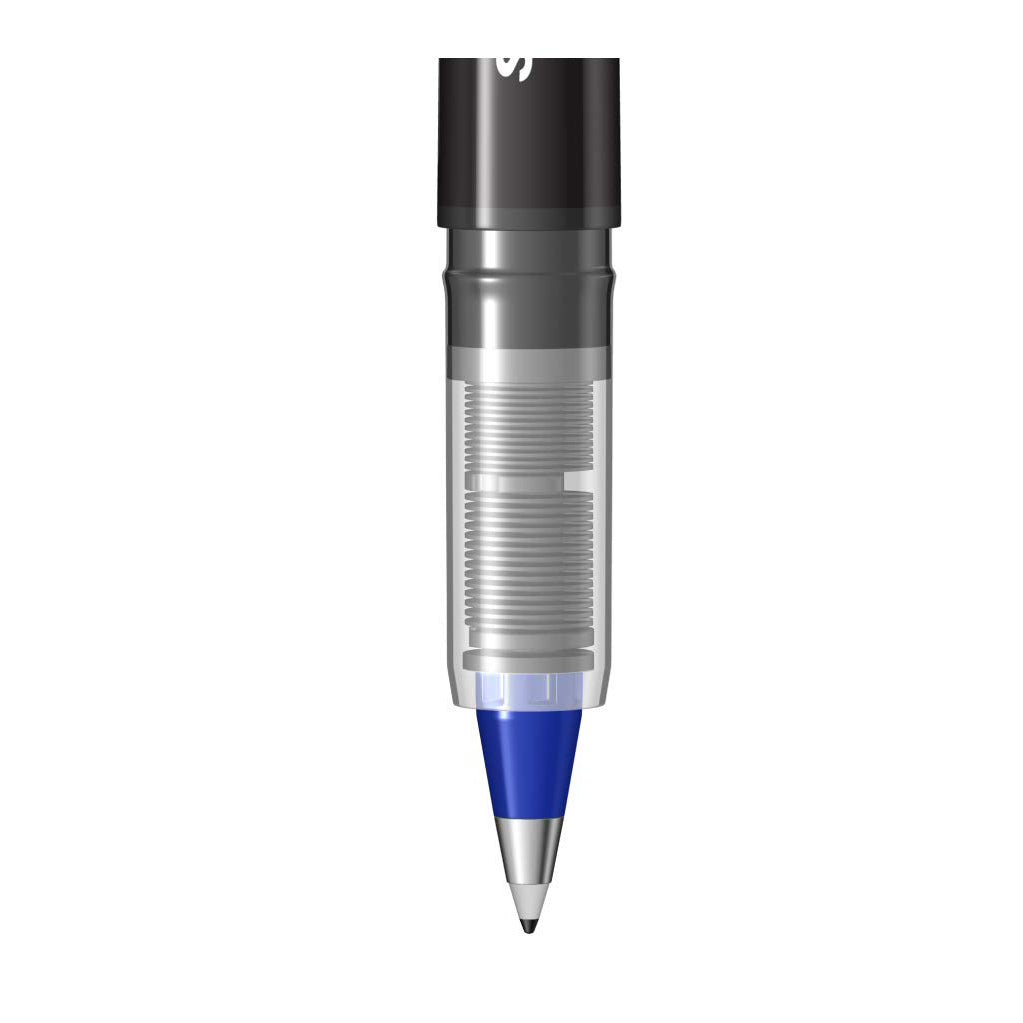 Scrikss Office 0.5 mm Liquid Ink Pen - Chrome Plated Tip & Controlled Ink Flow Adjustment System - LP68 Blue Set of 3