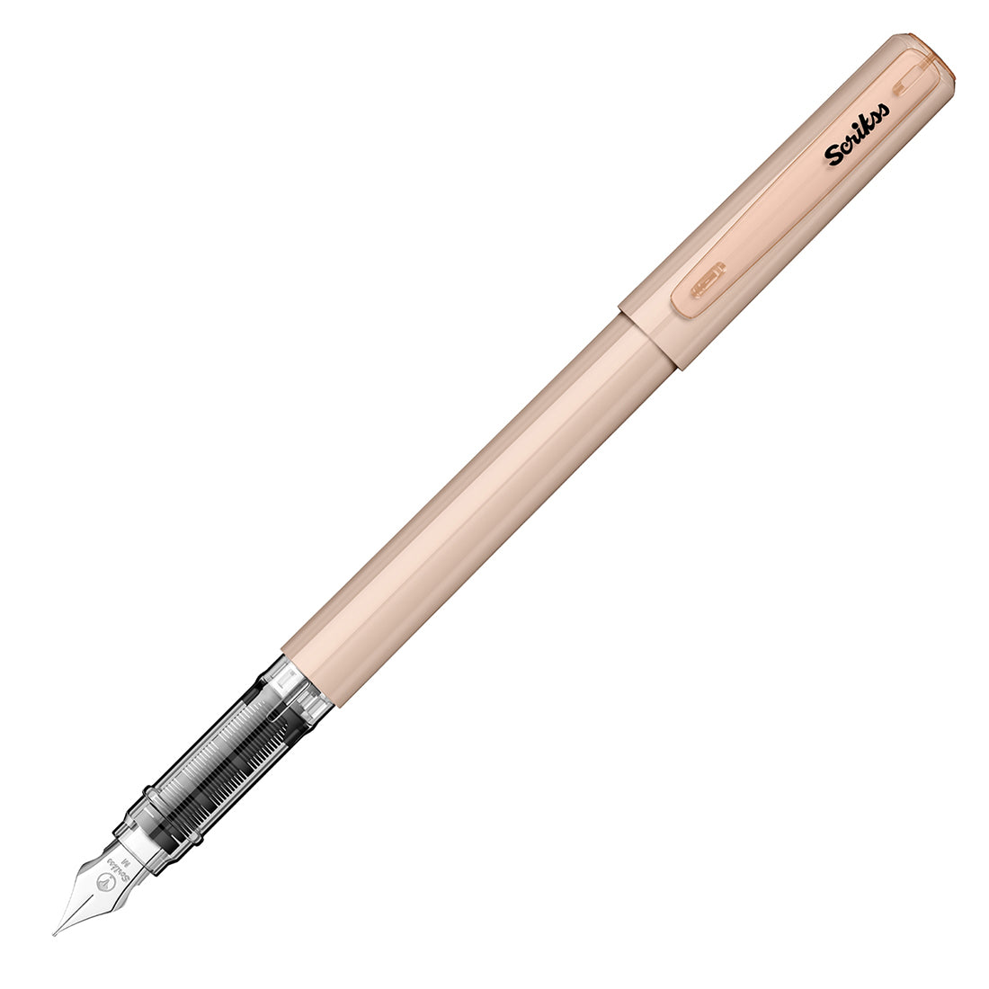 Scrikss Primeo Medium Nib Fountain Pen Set of 2 - Comes with a Cartridge - Stainless Steel Nib & ABS Body - Kiwi & Latte