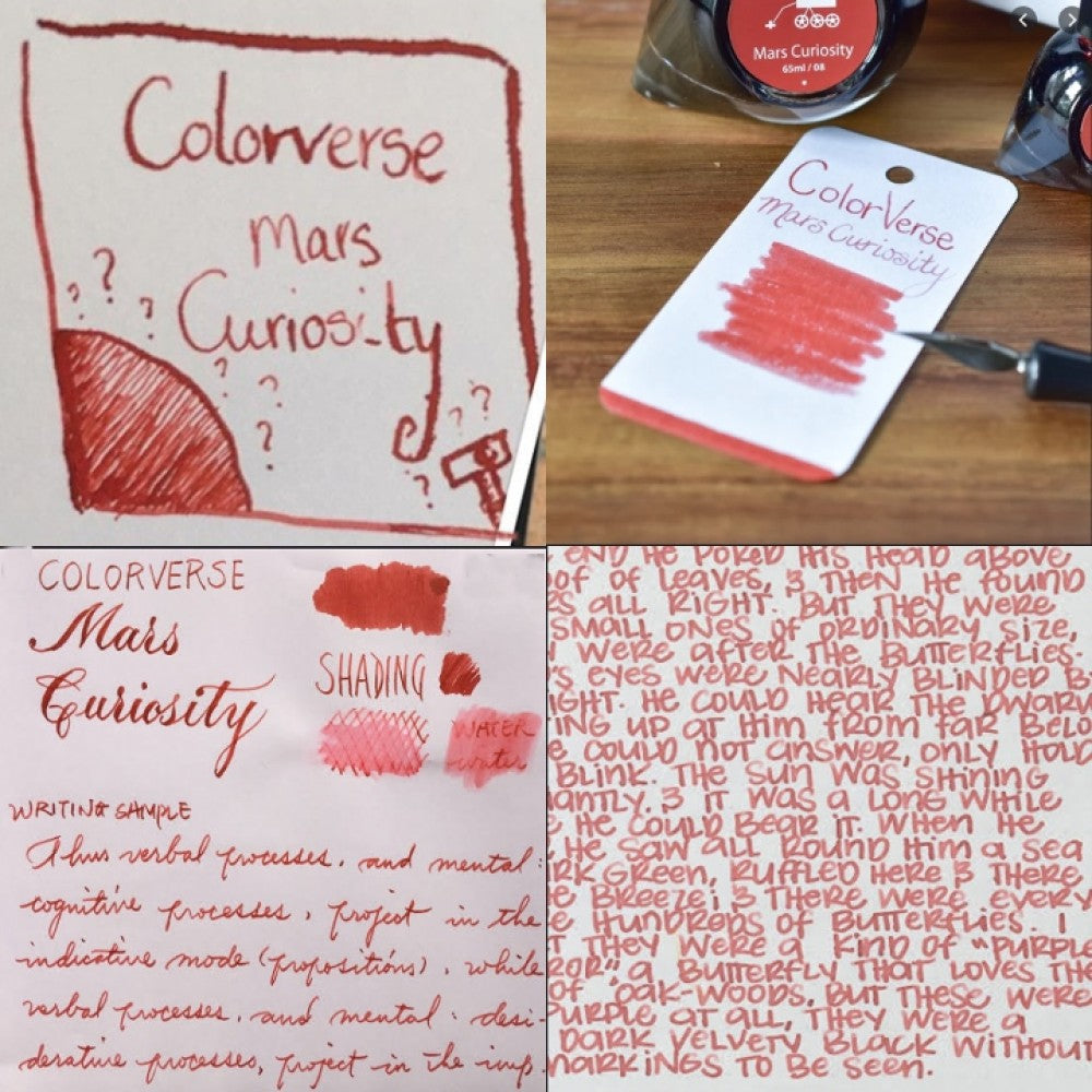Colorverse | Spaceward Series | Season 1 | Fountain Pen Ink | Mars Curiosity | Red | 65ml and 15ml | 2 Bottle Set - penpencilink