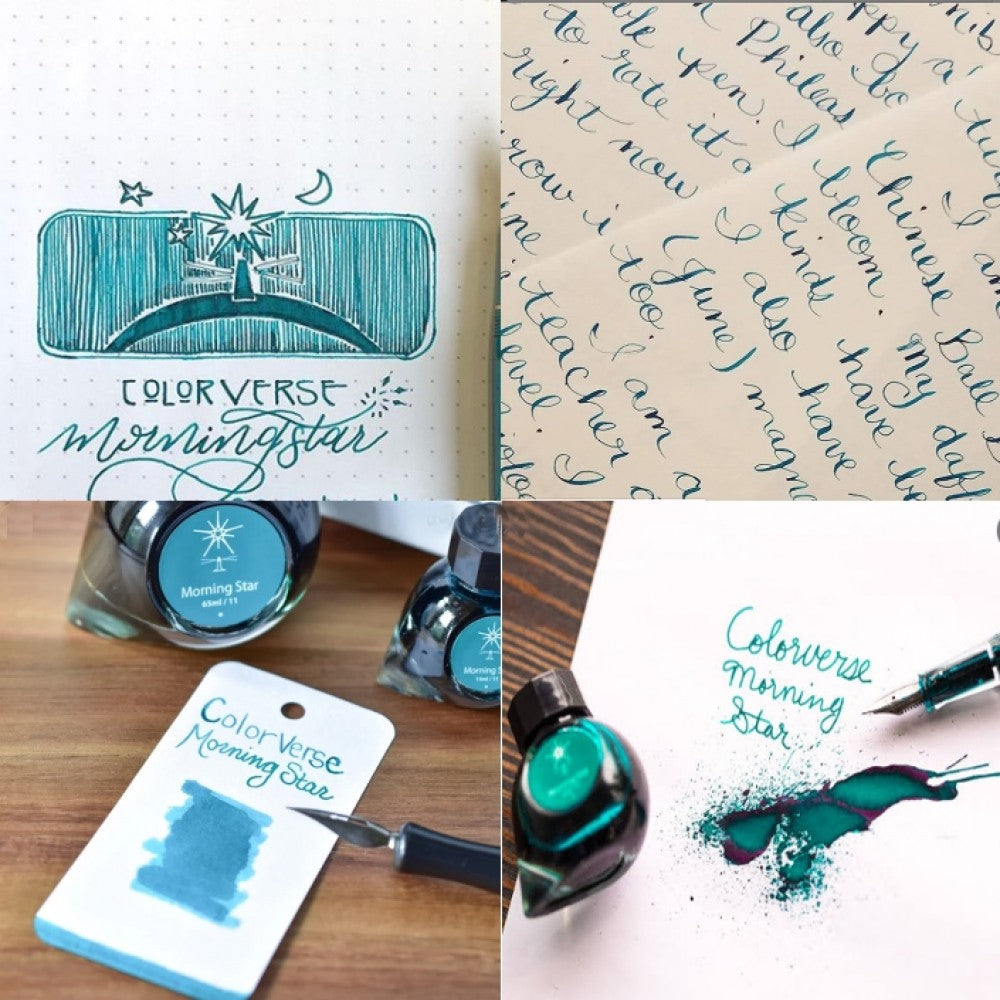 Colorverse Ink | Spaceward Series | Morning Star | Turquoise | 65ml & 15ml | 2 Bottle Set - penpencilink