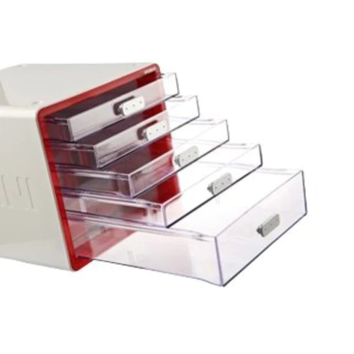 Litem | Multi Utility Storage Cabinet | 5 Drawers | Organiser | Red | My Room | For Office & Home