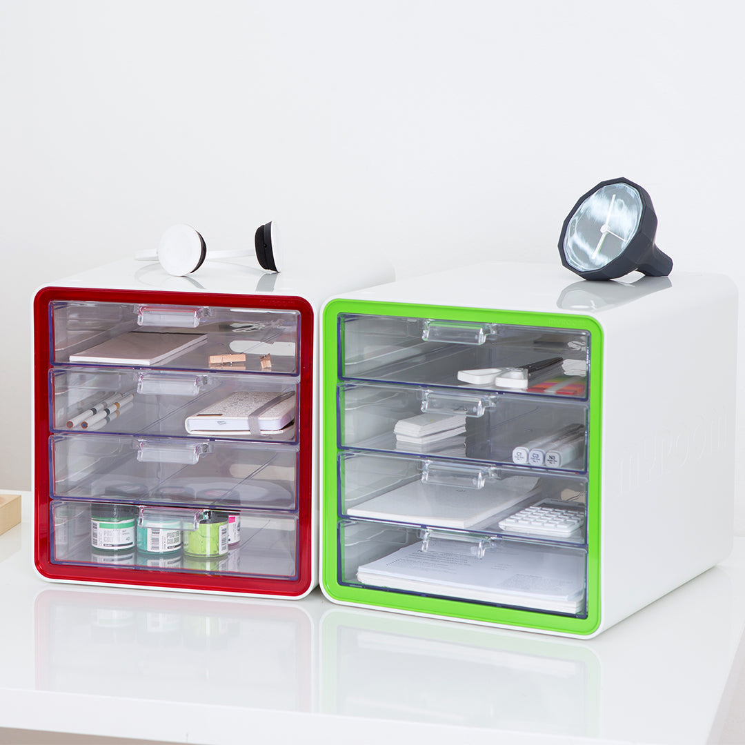 Litem | Multi Utility Storage Cabinet | 4 Drawers | Organiser |Green | My Room | For Office & Home