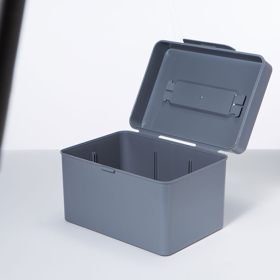 Litem | Multi Utility Storage Box With Lid | Orgnaizer | Grey | My Cube | For Office & Home