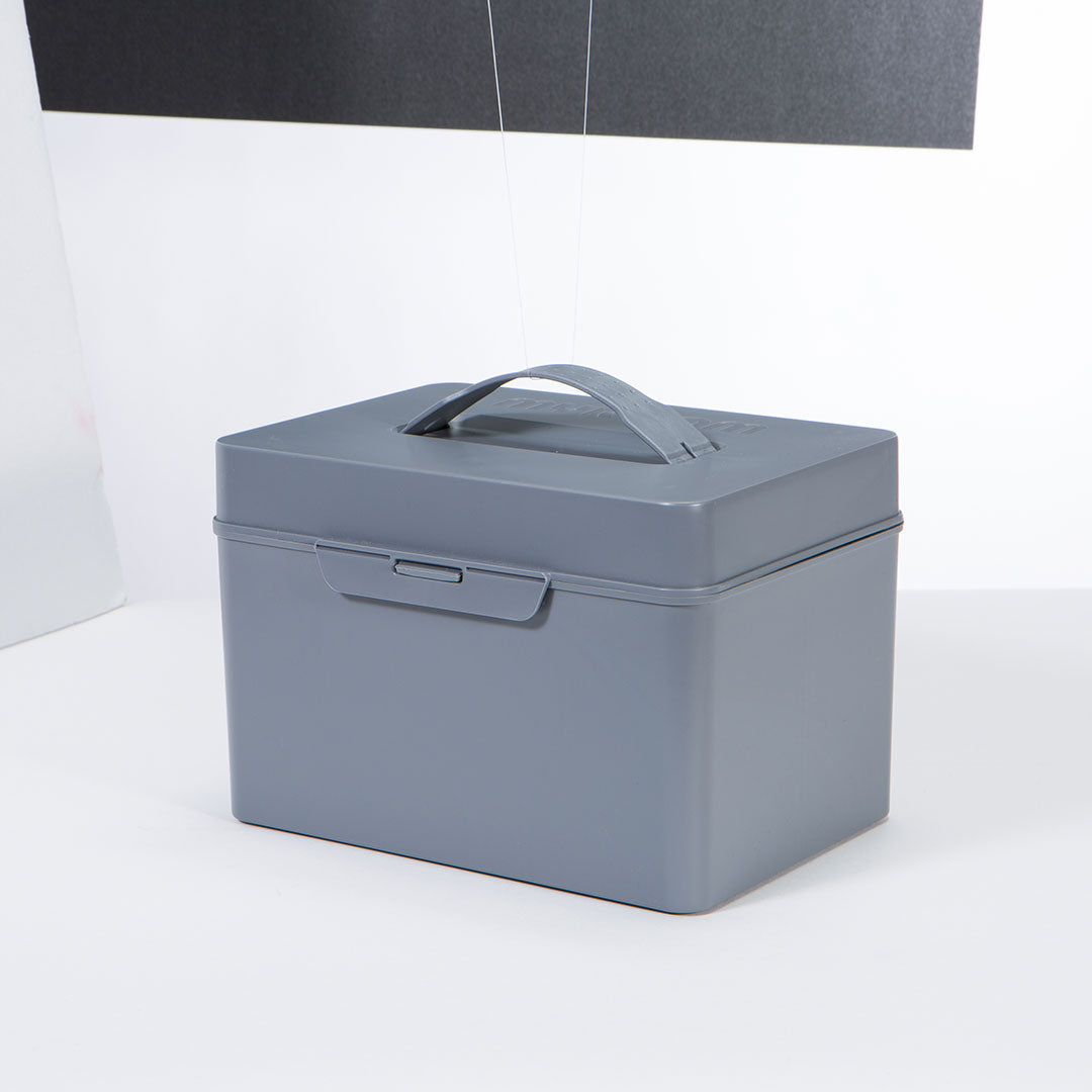 Litem | Multi Utility Storage Box With Lid | Orgnaizer | Grey | My Cube | For Office & Home