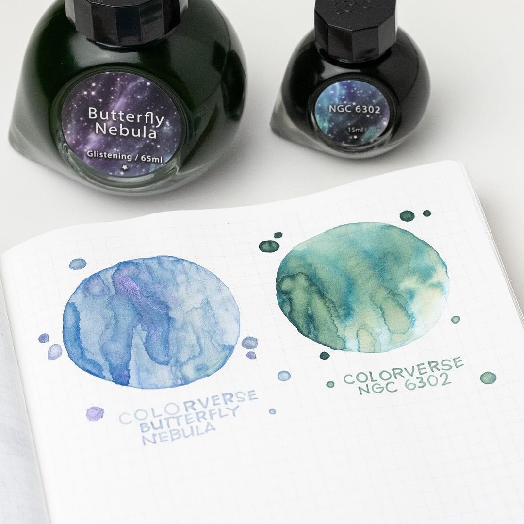 Colorverse | Blue | Fountain Pen Ink Bottled | Special Ink | Butterfly Nebula & NGC 6302 (65ml+15ml)