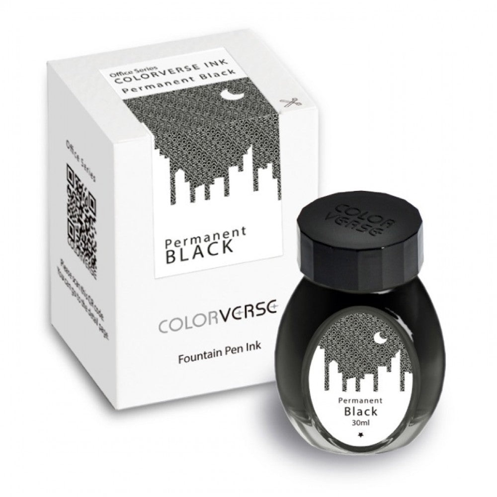 Colorverse | Office Series | Permanent Black | Fountain Pen Waterproof Ink | 30ml - penpencilink