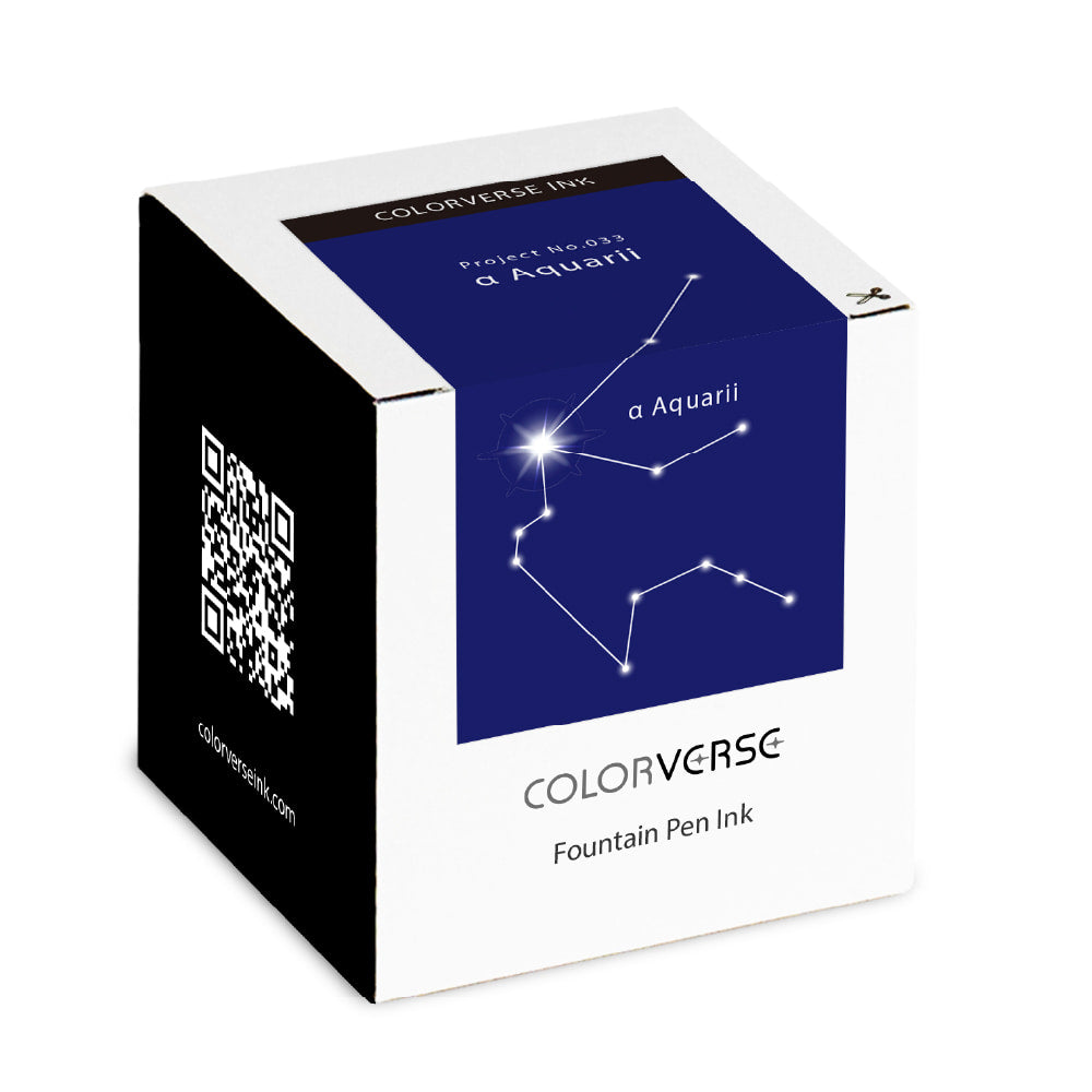 Colorverse | Blue | Fountain Pen Ink Bottled | Project Ink | Aquarii 65ml Classic