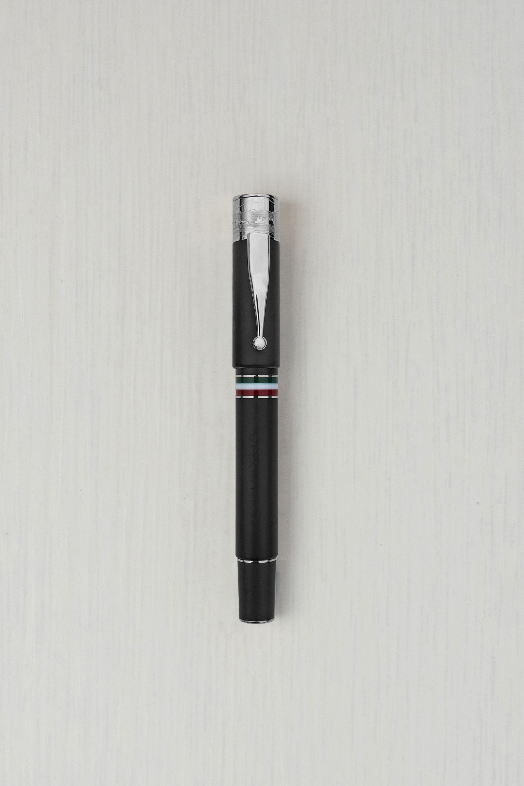 Gioia | Fountain Pen & Rollerball Pen | Partenope | Black Sand | Silver Trims