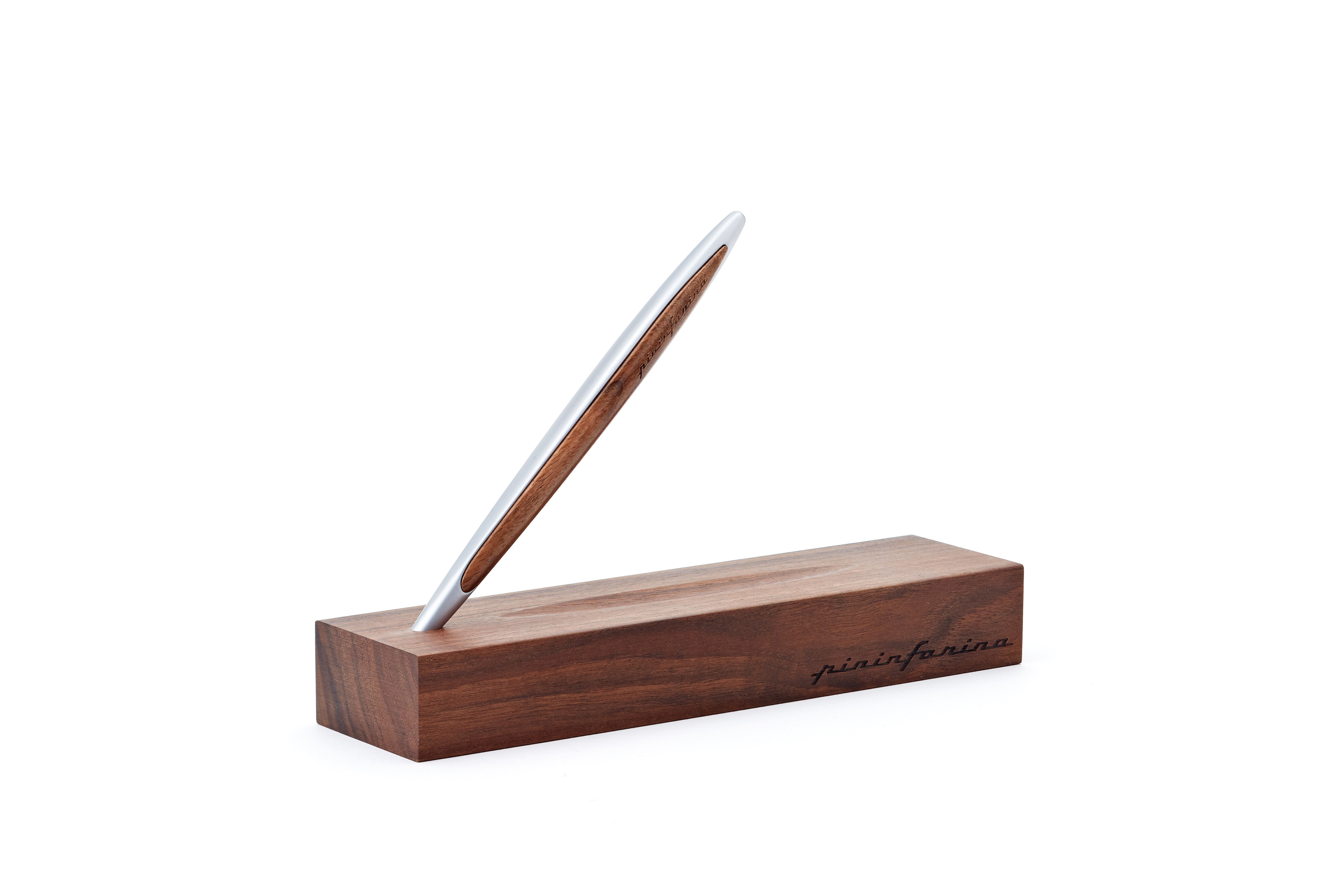 Pininfarina | Cambiano | Aluminium | Classic  Ethergraf metal alloy tip | Solid Wood Desk Stand