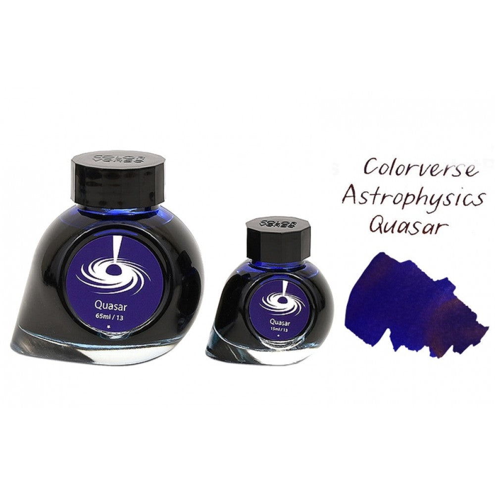 Colorverse | Astrophysics Series | Season 2 | Fountain Pen Ink | Quasar | Dark Blue | 65ml and 15ml | 2 Bottle Set - penpencilink