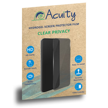 Acuity Premium Privacy Hydrogel Clear Finish Screen Protector Film (Not Glass) for Mobile Phones – Side View Privacy, 0.18mm Thick, Smooth Touch, Scratch Resistant