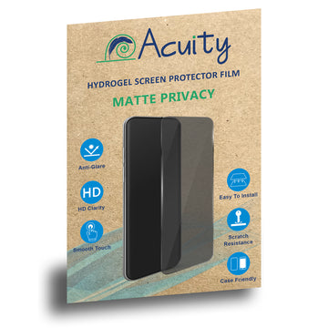 Acuity Premium Privacy Hydrogel Matte Finish Screen Protector Film (Not Glass) for Mobile Phones – Side View Privacy, Anti-Glare, 0.18mm Thick, Smooth Touch, Scratch Resistant