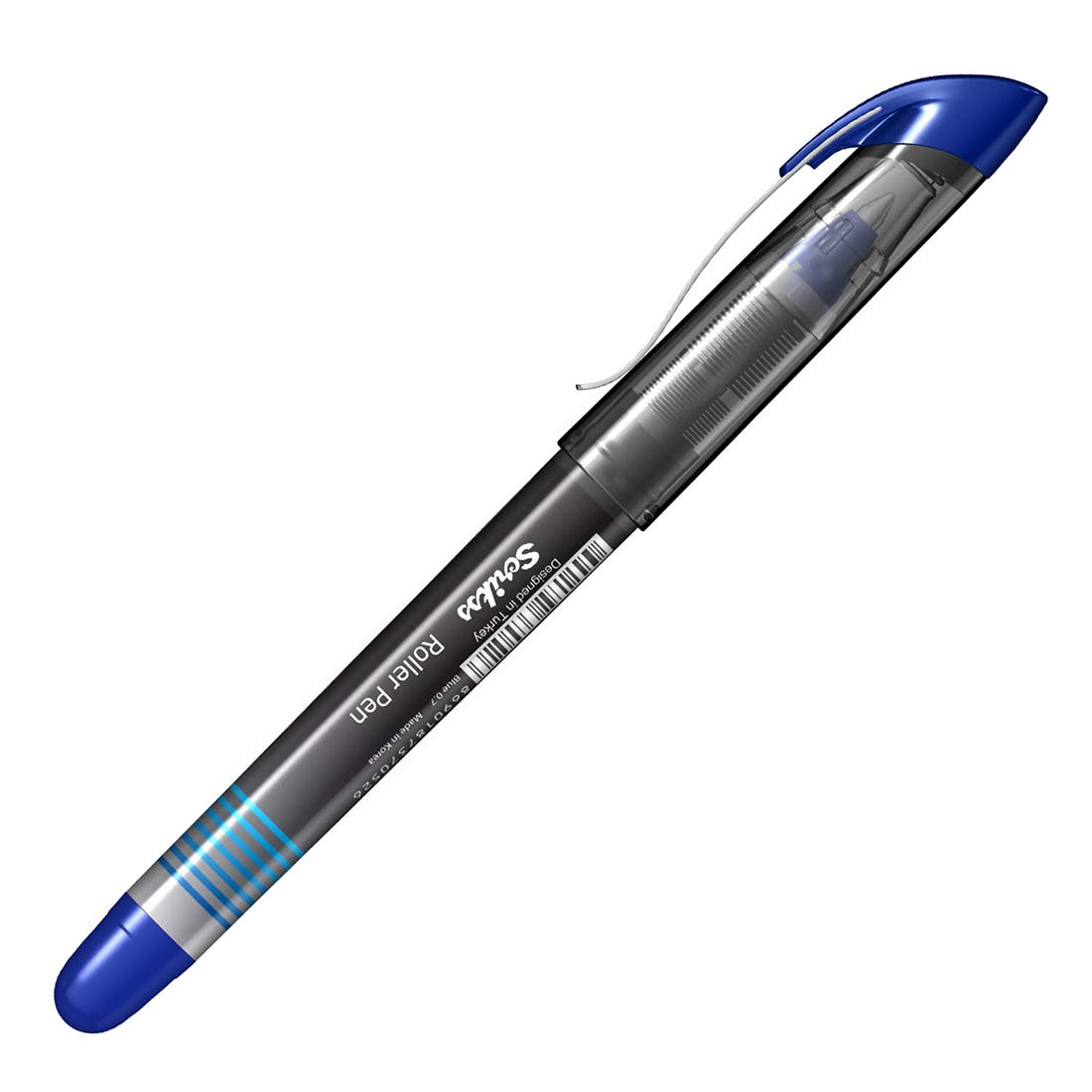 Scrikss Office 0.7 mm Roller Pen - Water Based Fast Drying Ink, ABS Plastic Body, Chrome Plated Tip - SR68 Blue Set of 3
