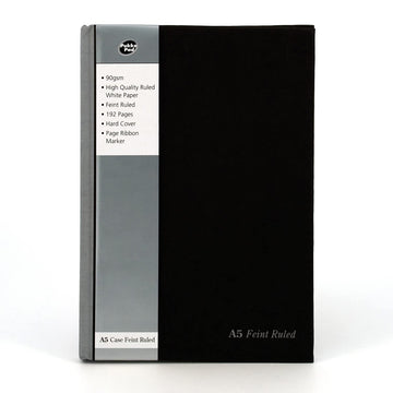 Pukka Pad Black Casebound A5 Pad, Single Ruled, 192 Pages, 90 GSM