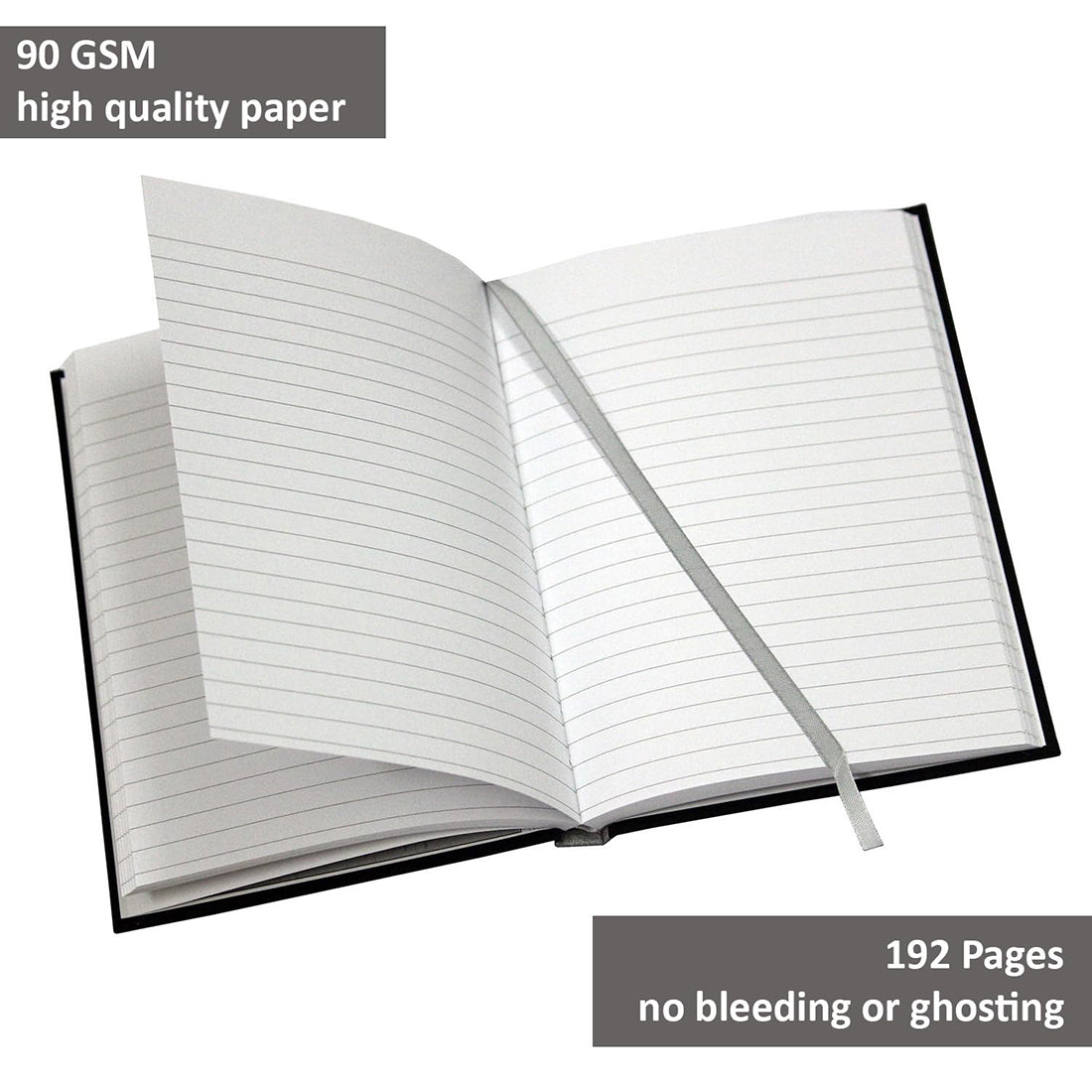Pukka Pad Black Casebound A5 Pad, Single Ruled, 192 Pages, 90 GSM