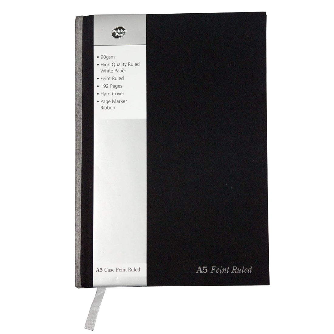 Pukka Pad Black Casebound A5 Pad, Single Ruled, 192 Pages, 90 GSM