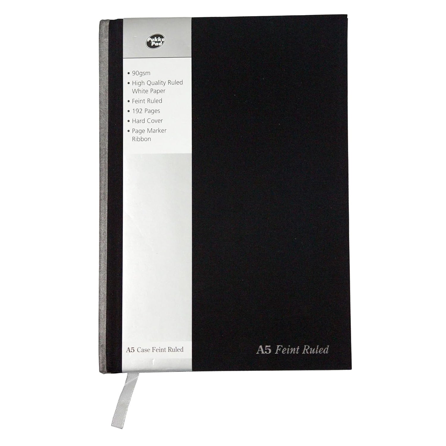 Pukka Pad Black Casebound A5 Pad, Single Ruled, 192 Pages, 90 GSM