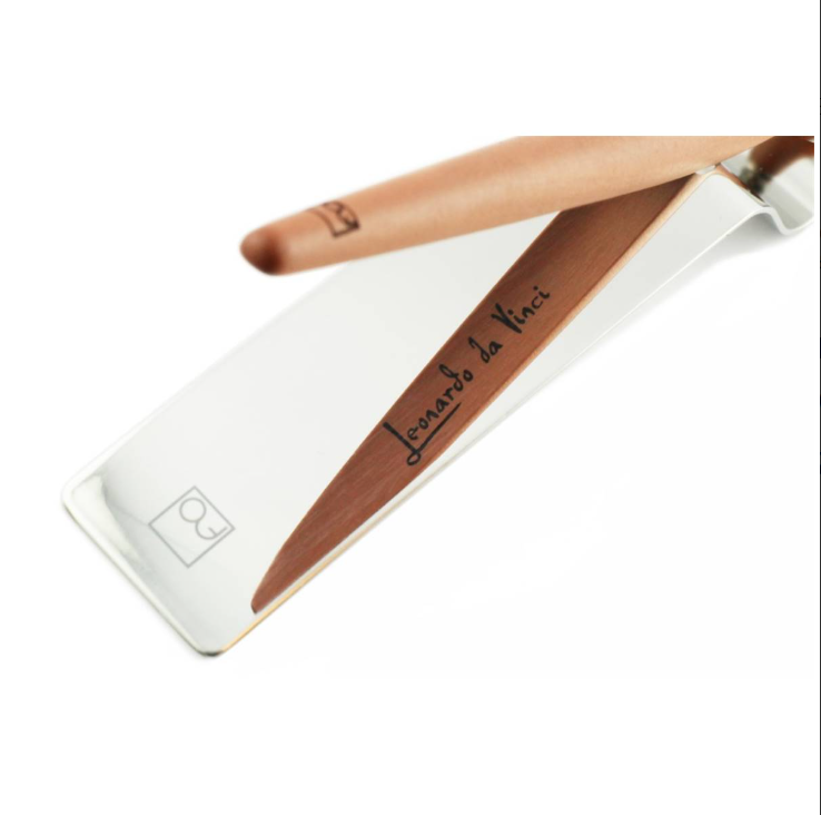 Pininfarina | Forever Piuma | Leonardo 500th Limited Edition | Pear Wood | Ethergraf® Metal Tip and Stainless Steel Base