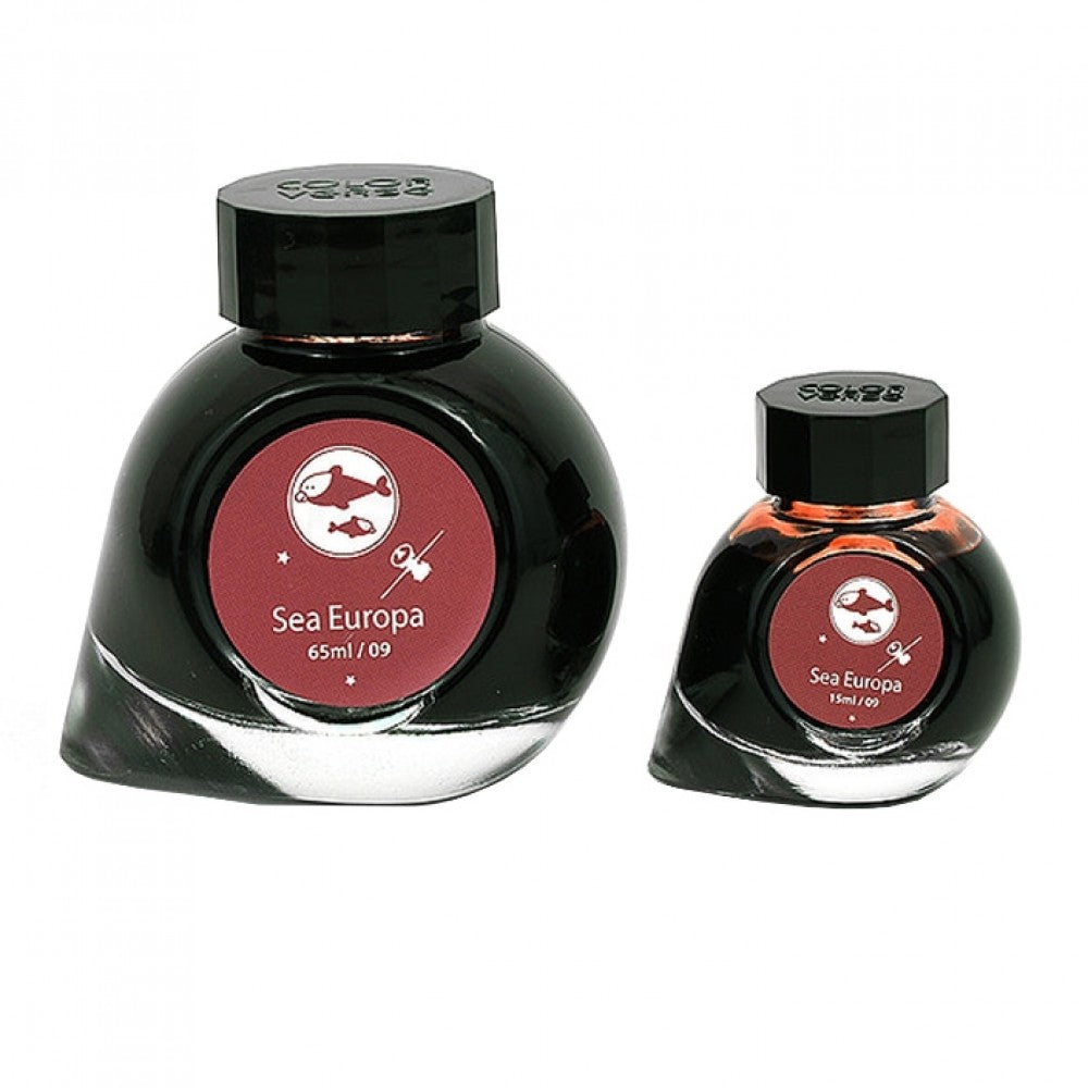 Colorverse Ink | Spaceward Series | Sea Europa | Red | 65ml & 15ml | 2 Bottle Set - penpencilink