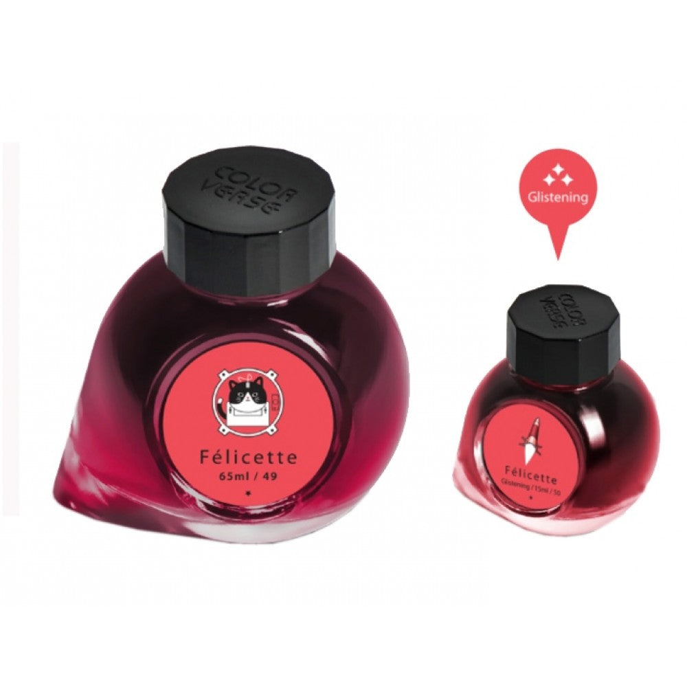 Colorverse Ink | Trailblazer In Space | Felicette | Red | 65ml & 15ml | 2 Bottle Set - penpencilink