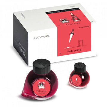 Colorverse Ink | Trailblazer In Space | Felicette | Red | 65ml & 15ml | 2 Bottle Set - penpencilink