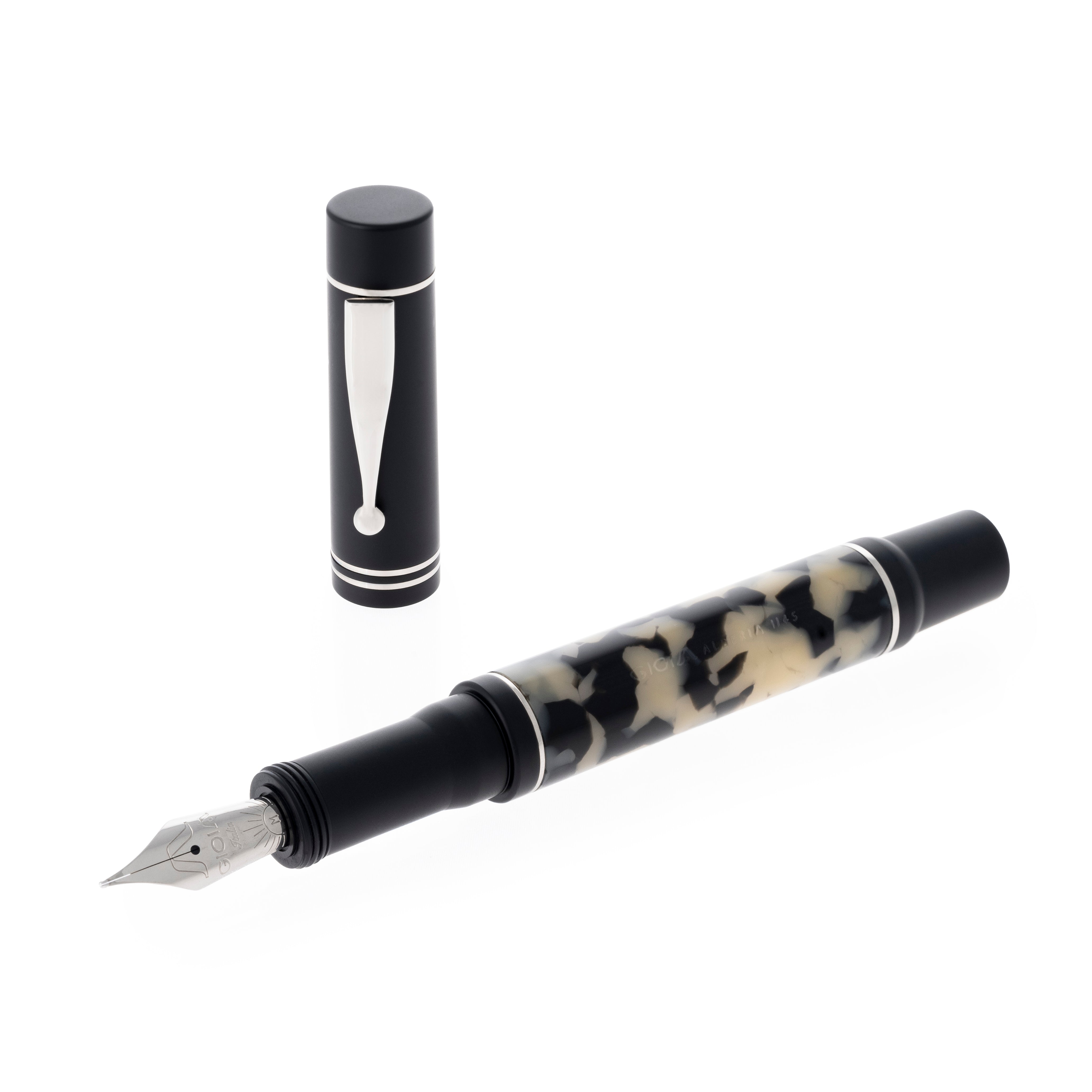 Gioia | Fountain Pen | Alleria | Tramonto Sand Black | Rhodium Trims | Resin