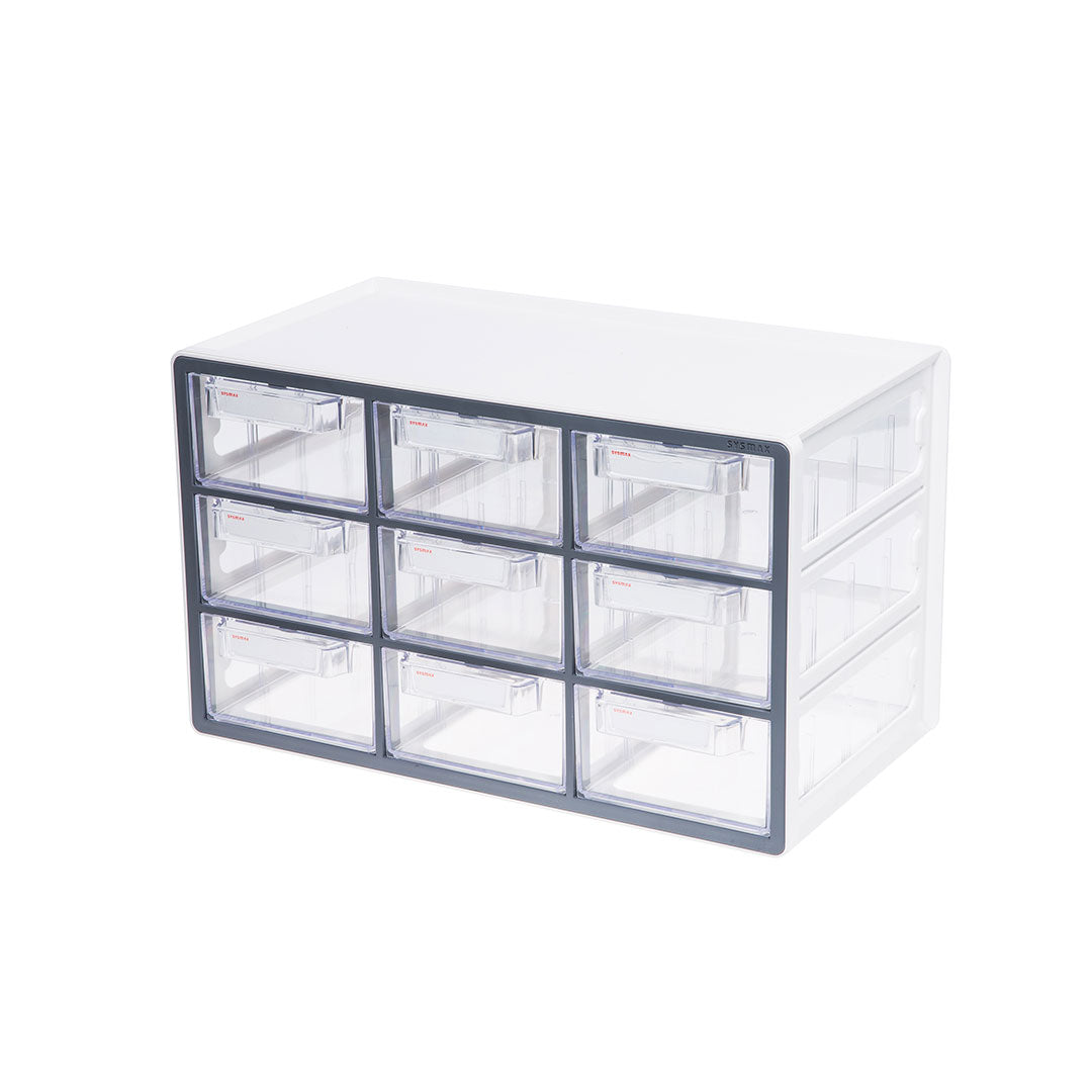 Sysmax | Multi Utility  Storage Box | 9 Drawers | Organizer | Grey | Up System | For Office & Home