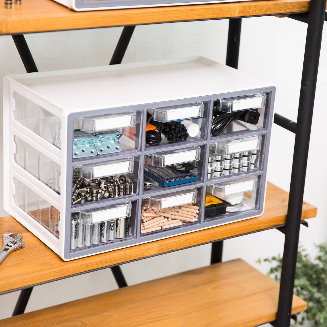 Sysmax | Multi Utility  Storage Box | 9 Drawers | Organizer | Yellow | Up System | For Office & Home