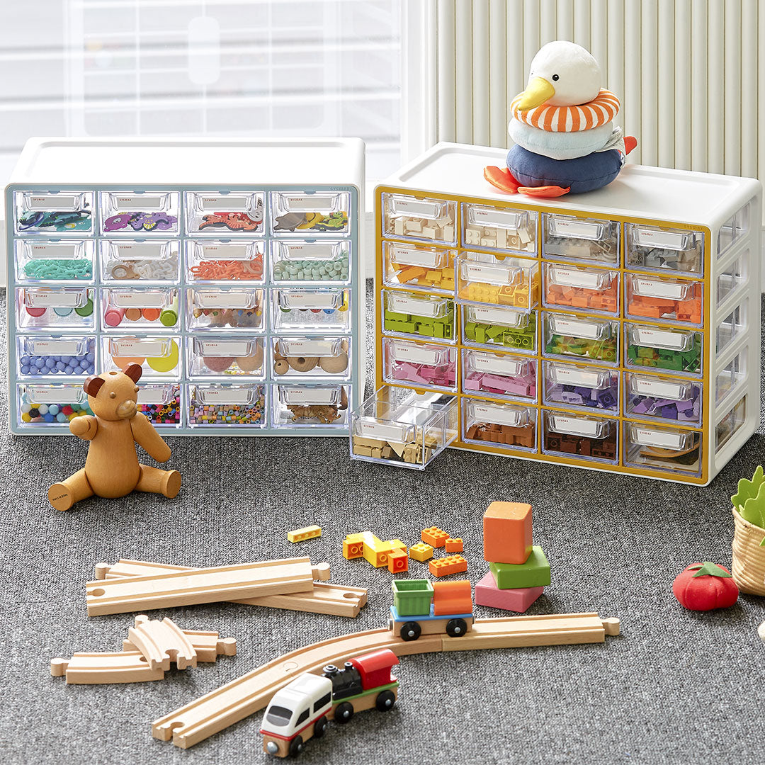 Sysmax | Multi Utility  Storage Box | 20 Drawers | Organizer | Yellow | Up System | For Office & Home