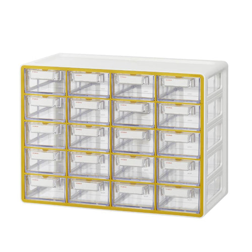 Sysmax | Multi Utility  Storage Box | 20 Drawers | Organizer | Yellow | Up System | For Office & Home