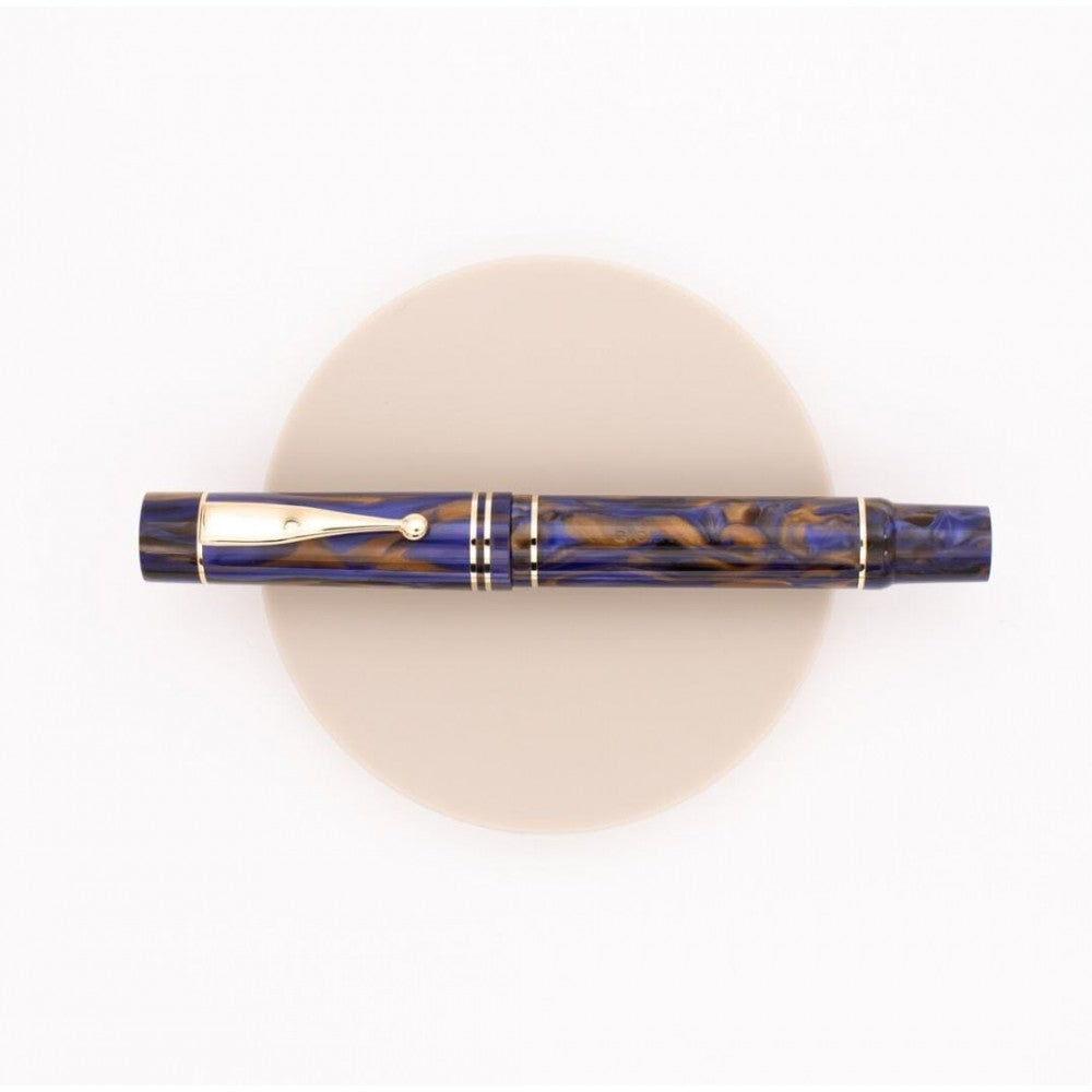 Gioia | Alleria | Fountain Pen | Crepuscola Blue-Brown | Gold Trims