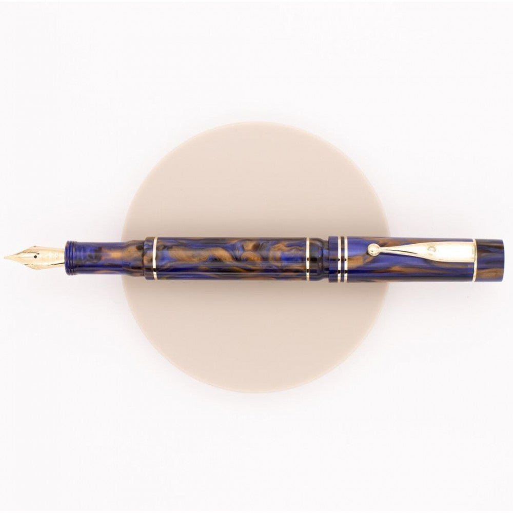 Gioia | Alleria | Fountain Pen | Crepuscola Blue-Brown | Gold Trims