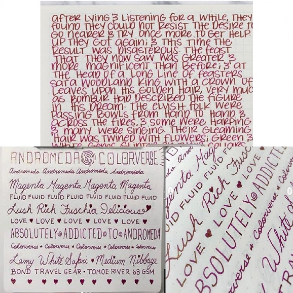 Colorverse | Astrophysics Series | Season 2 | Fountain Pen Ink | Andromeda | Purple | 65ml and 15ml | 2 Bottle Set - penpencilink