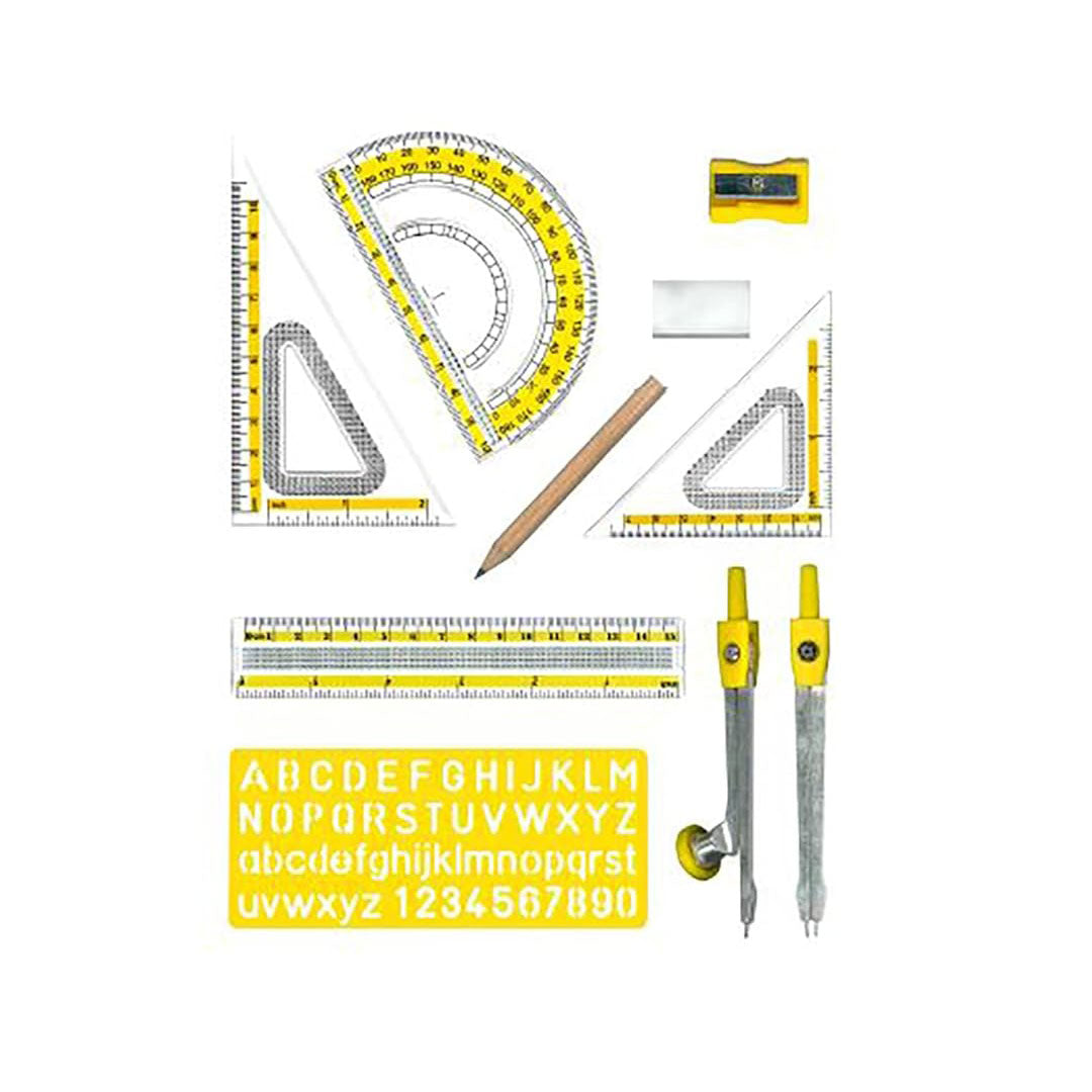 Aristo | Geometry Box Set | Compass | Mathematical Drawing Instrument | 10 Piece Set