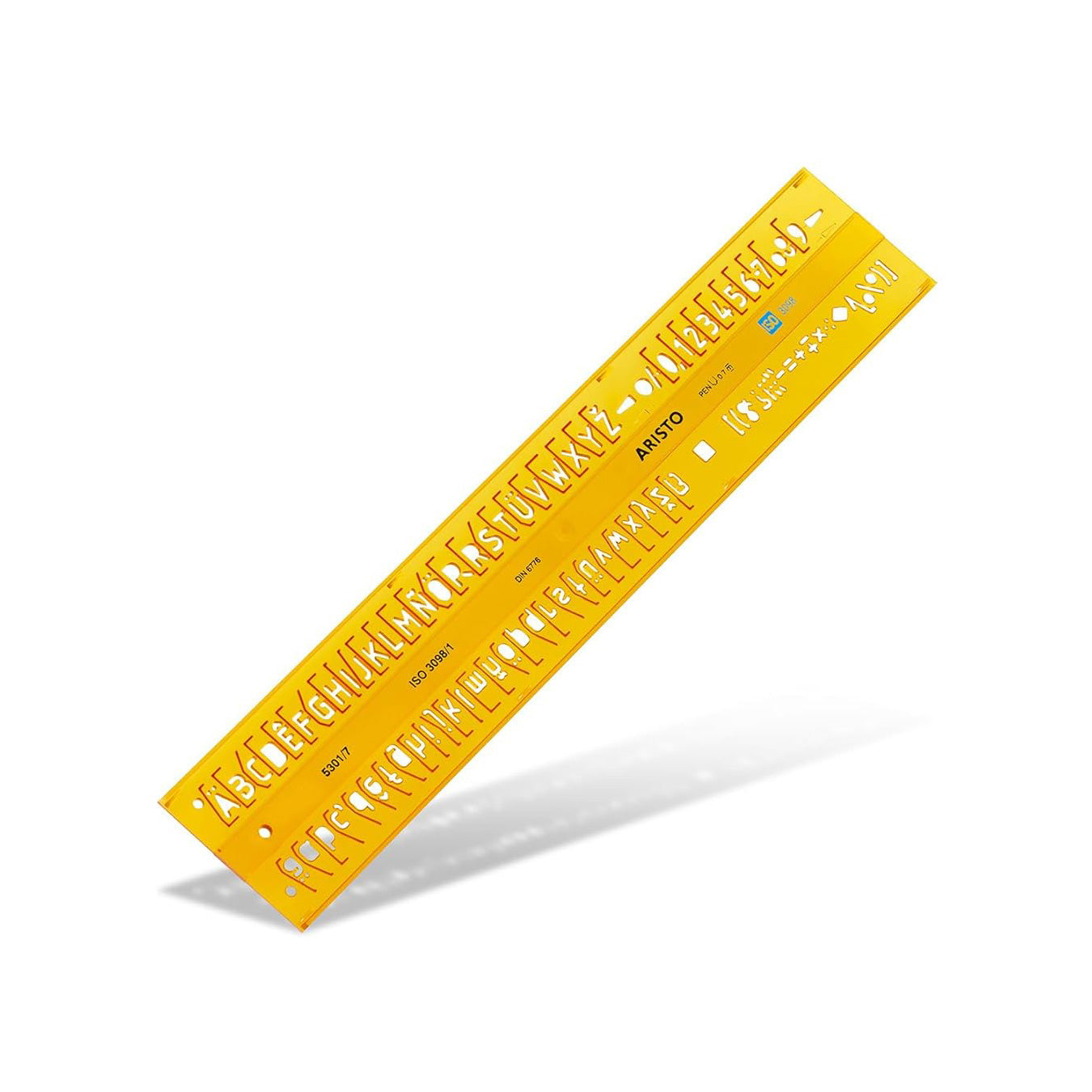 Aristo | Letter Stencil | Straight 7mm | Transparent Plastic | Ideal for Nomographer