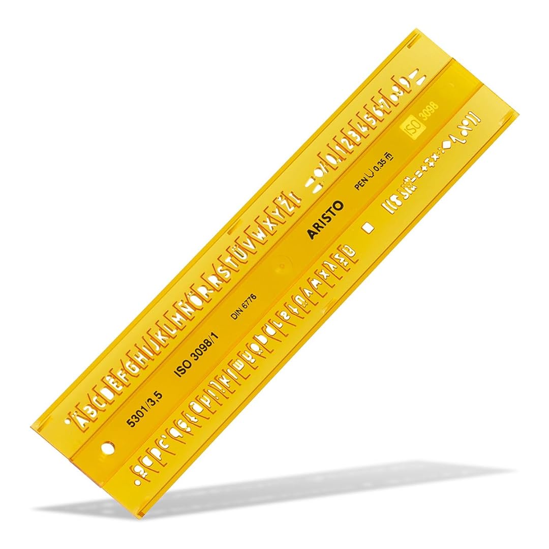 Aristo | Lettering Stencil | Straight 3.5mm | Transparent Plastic