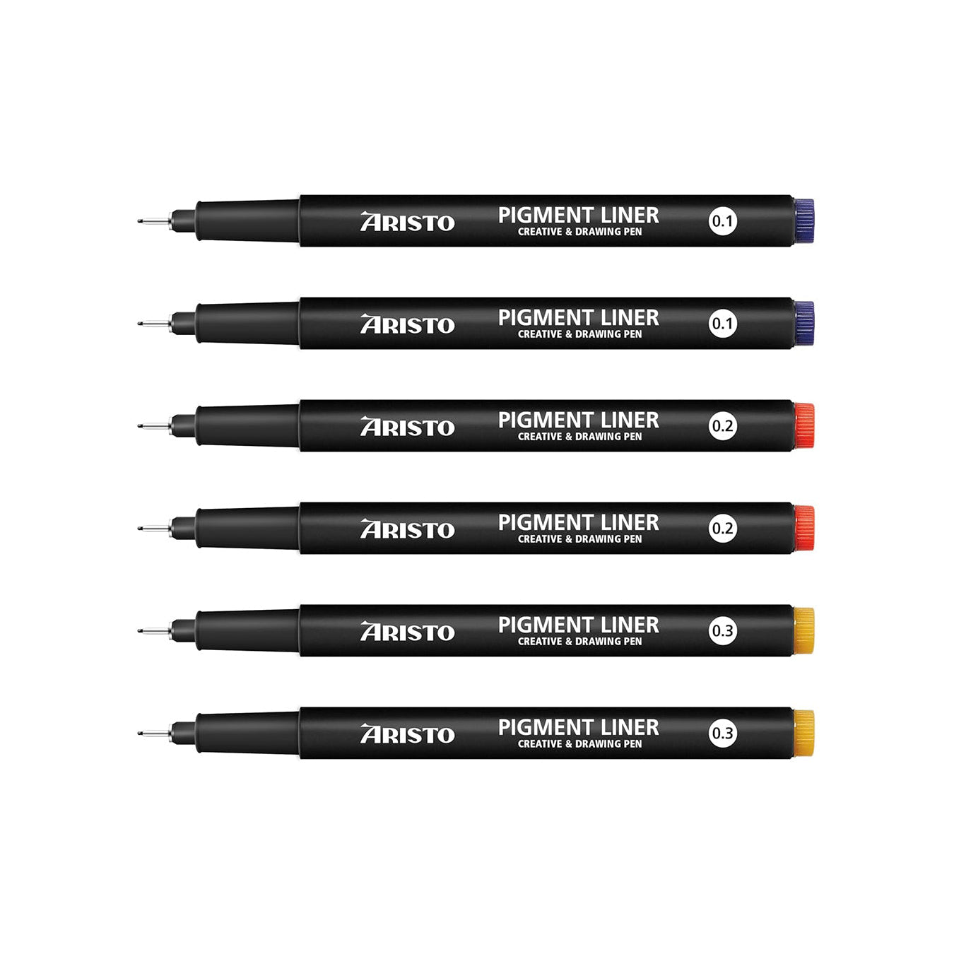 Aristo | Pigment Liner | 0.1,0.2,0.3mm | Set of 6 Pens