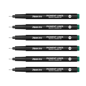 Aristo | Pigment Liner | 0.8mm | Black | Pack of 6