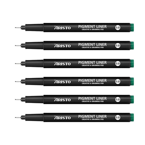 Aristo | Pigment Liner | 0.8mm | Black | Pack of 6