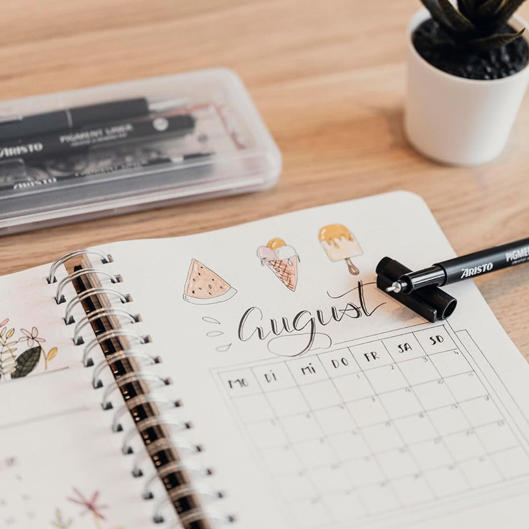 Aristo | Pigment Liner | Round Tip | Set of 6 Pens