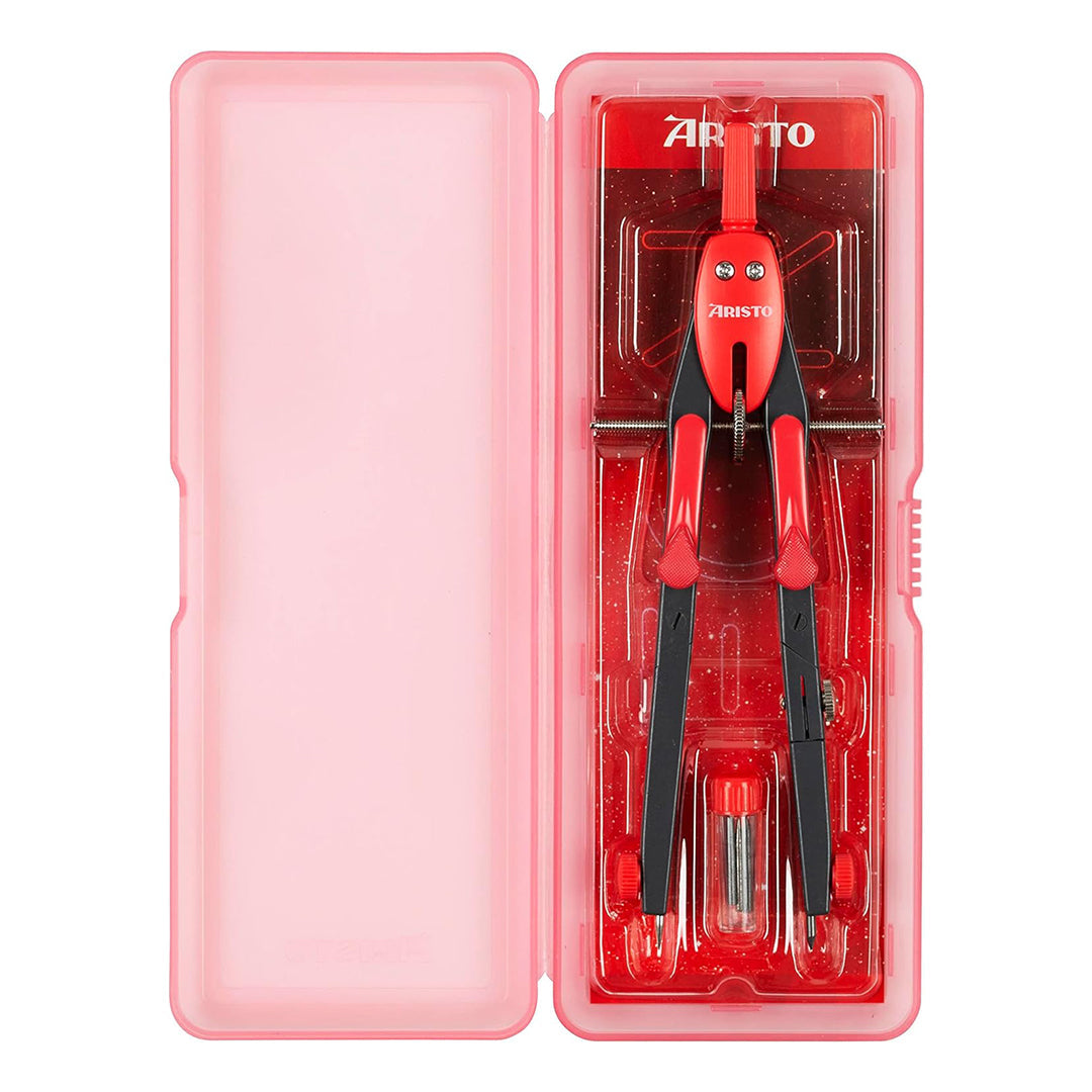 Aristo | Rapid Adjustment Compass | College BTS | Neon Red Colour