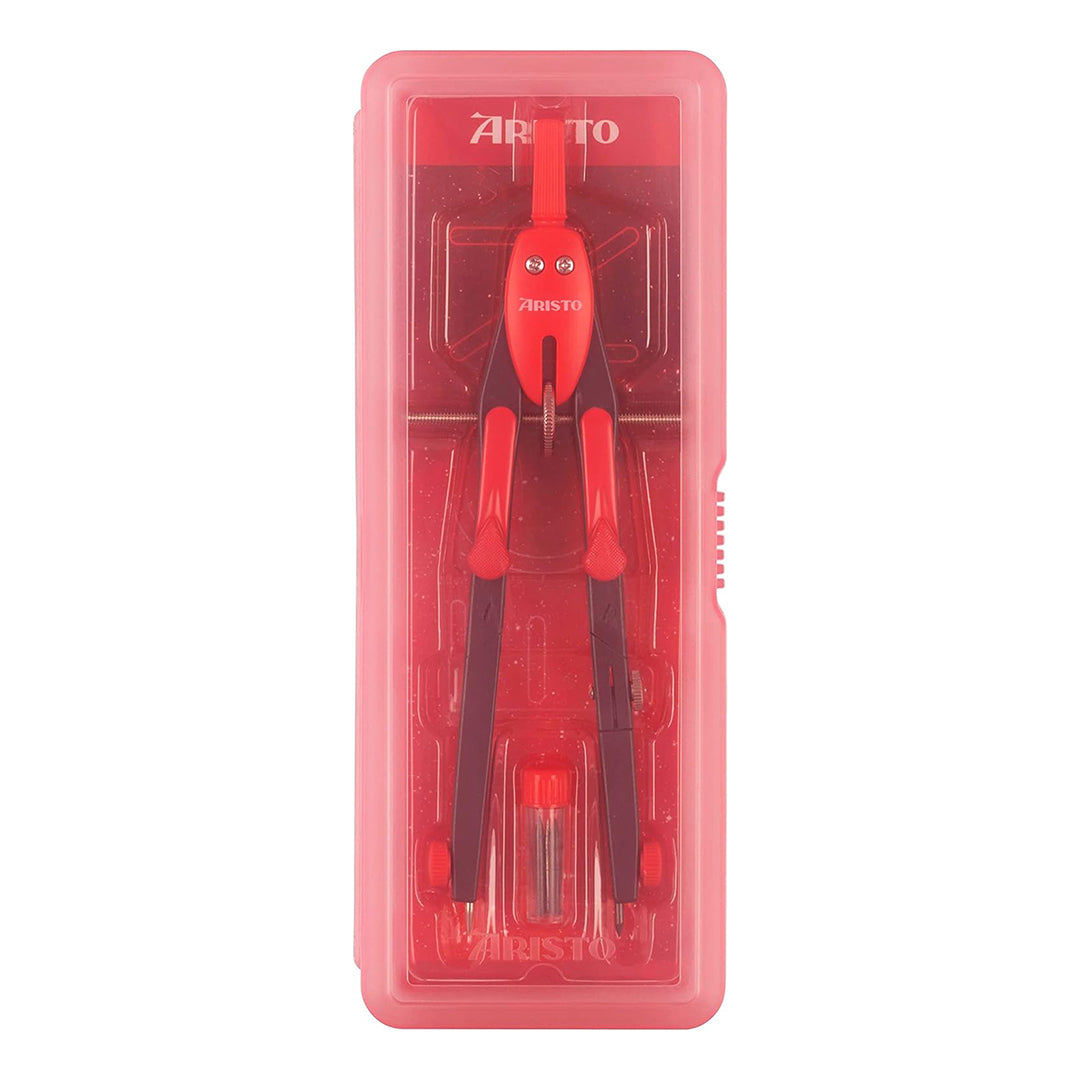 Aristo | Rapid Adjustment Compass | College BTS | Neon Red Colour