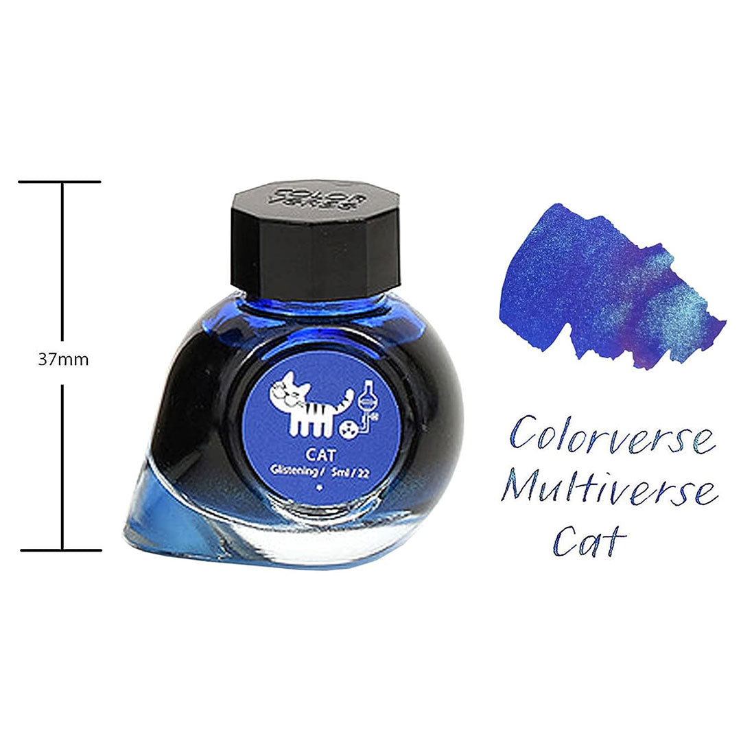 Colorverse Mini | Blue | Fountain Pen Ink Bottled | 5ml | Cat